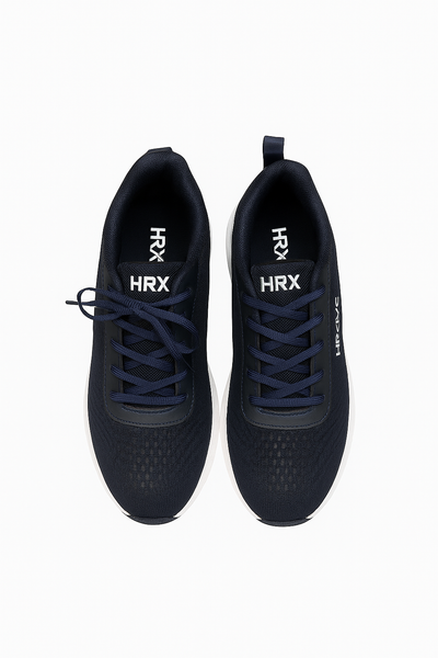 HRX by Hrithik Roshan Men Navy Blue Woven Design Sneakers AUKFashion