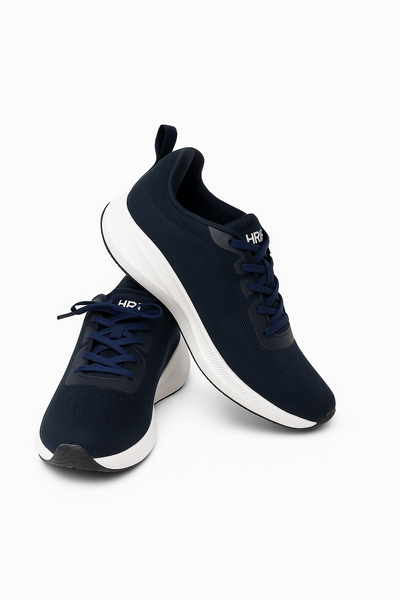 HRX by Hrithik Roshan Men Navy Blue Woven Design Sneakers AUKFashion